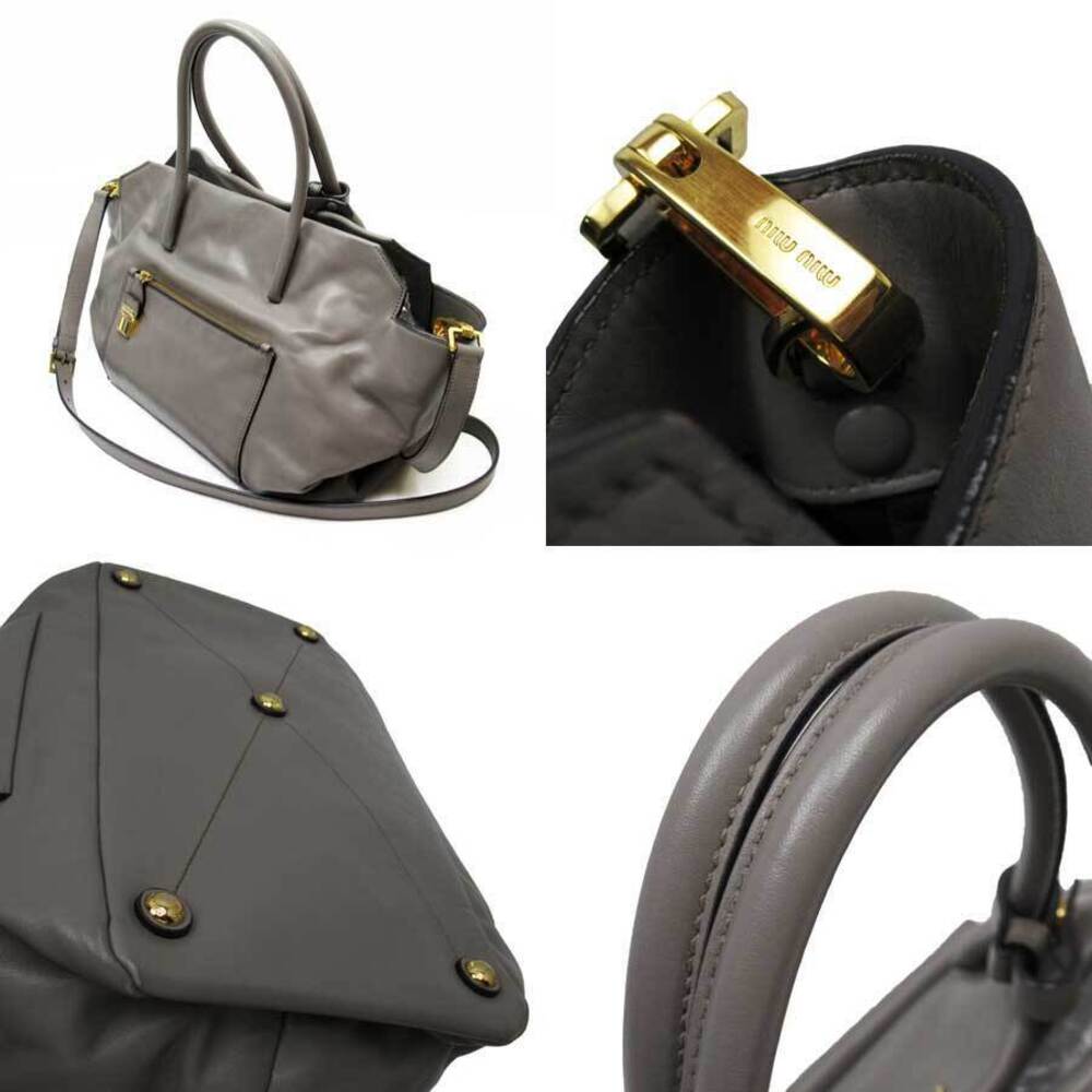 Miu Miu bag shoulder gold gray leather handbag